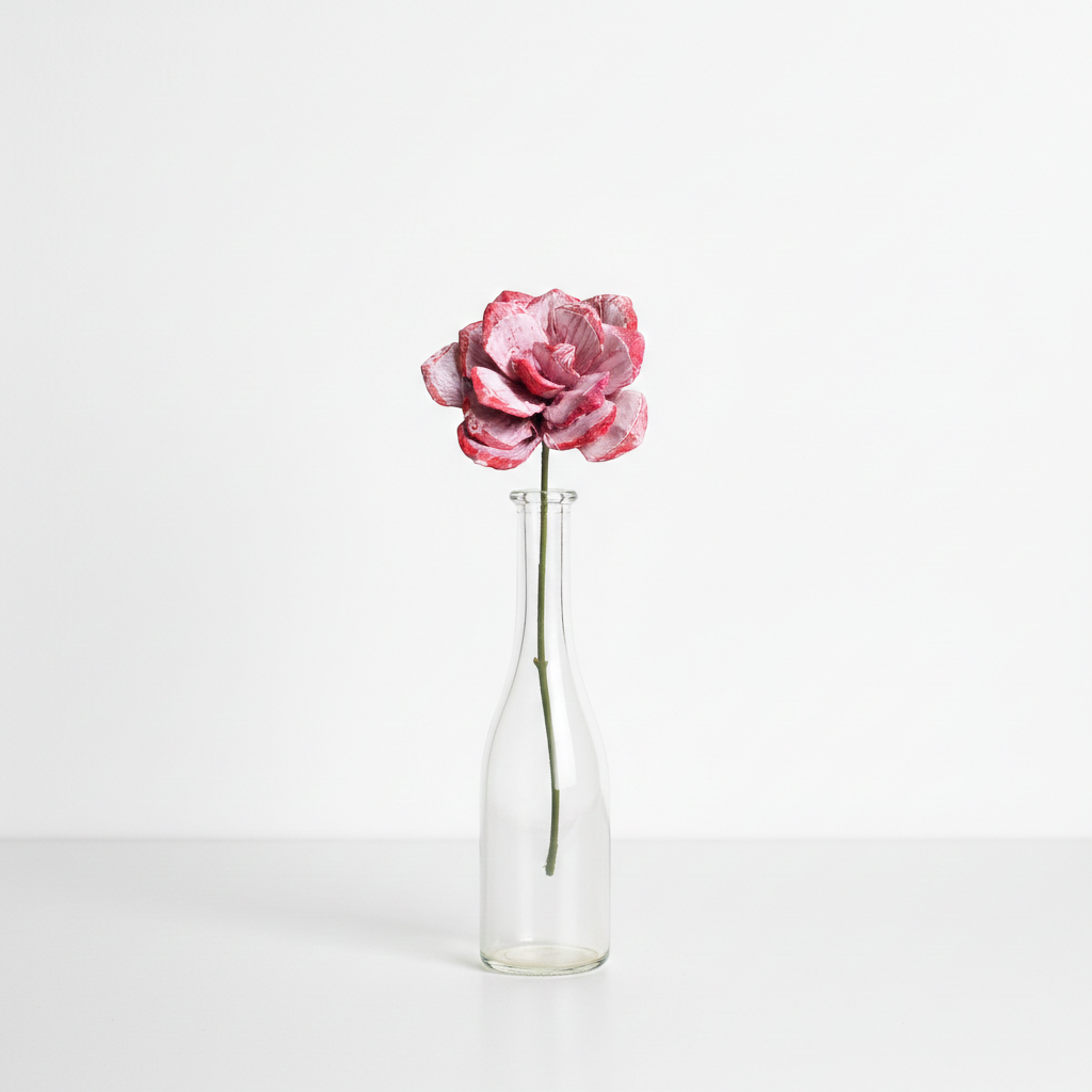 Dřevěná borovicová růže – růžová